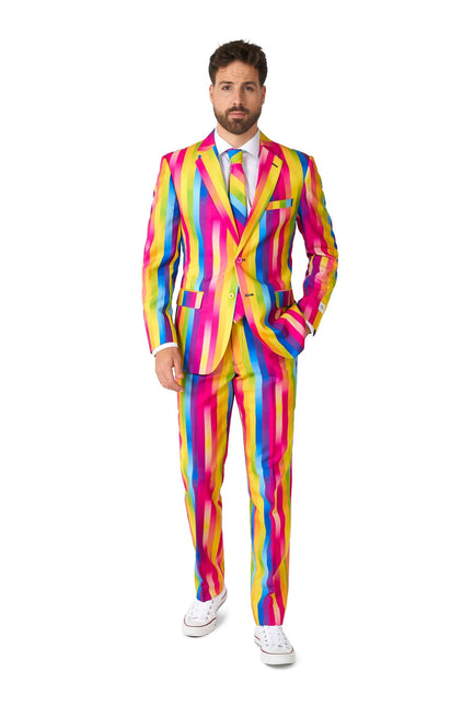 Costume à rayures arc-en-ciel Hommes OppoSuits