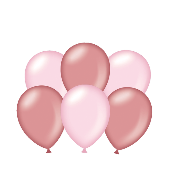 Ballons de baudruche roses métallisés 30cm 6pcs