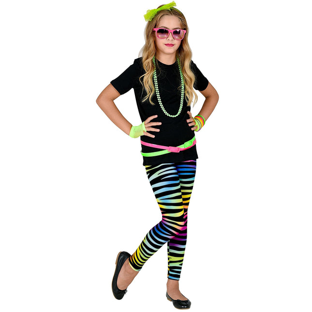 Neon 80S Legging Girl