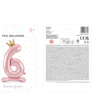 Ballon de baudruche Figure 6 Rose Clair Standard Vide 84cm