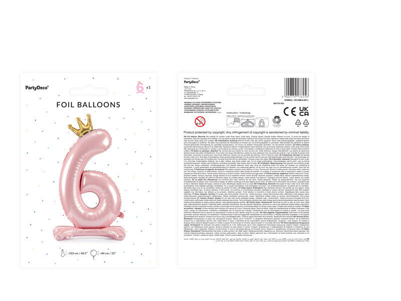 Ballon de baudruche Figure 6 Rose Clair Standard Vide 84cm