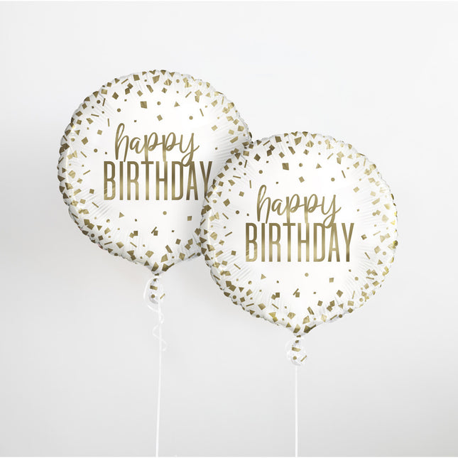 Ballon à l'hélium Happy Birthday Or 45cm vide