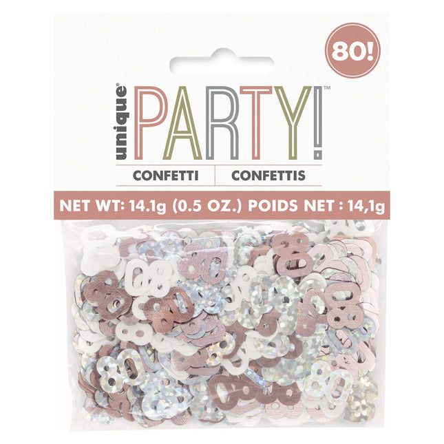 80 Years Confetti Bag Rose Gold 14gr