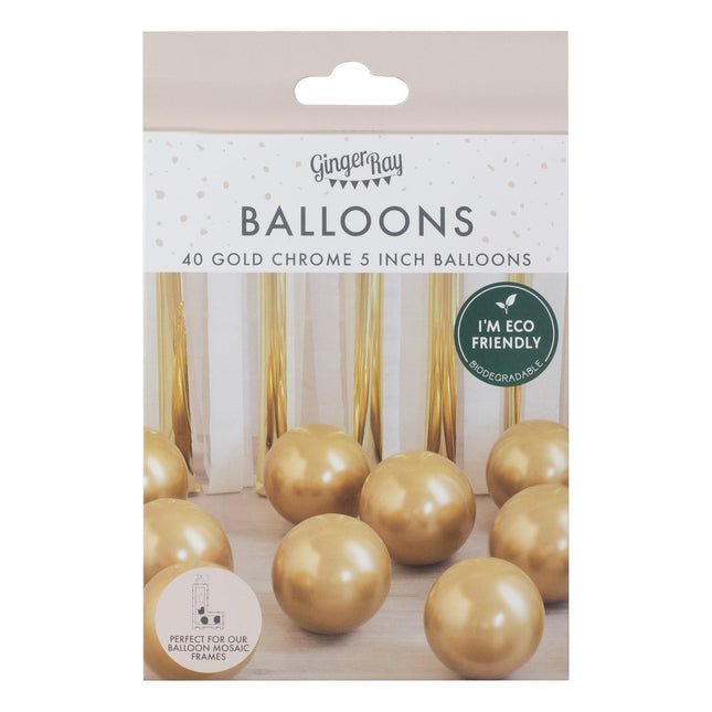 Ballons dorés chromés 13cm 40pcs