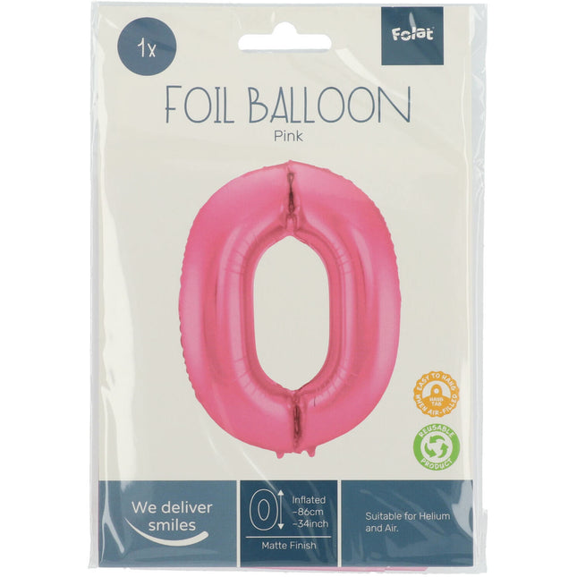 Ballon de baudruche Figure 0 Rose mat XL 86cm vide