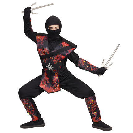 Costume de Ninja Noir Rouge Garçon