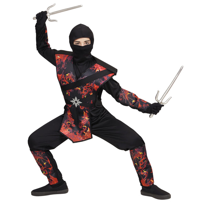 Costume de Ninja Noir Rouge Garçon