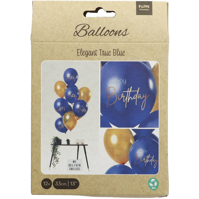 Bon anniversaire Ballons de baudruche bleu 30cm 12pcs