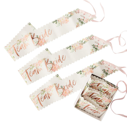 Écharpe Team Bride Fleurs 75cm 6pcs