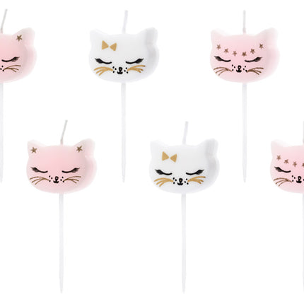 Bougies Chat 2cm 6pcs