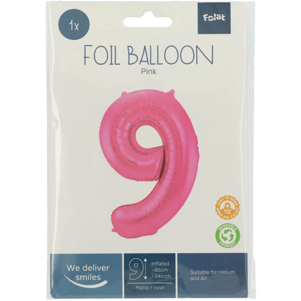 Ballon de baudruche Figure 9 Rose mat XL 86cm vide