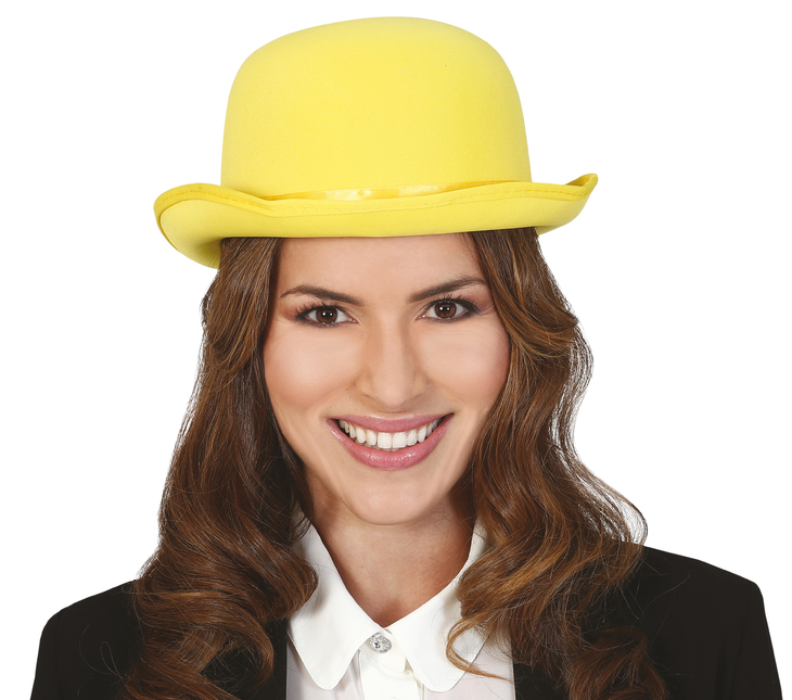 Chapeau melon jaune