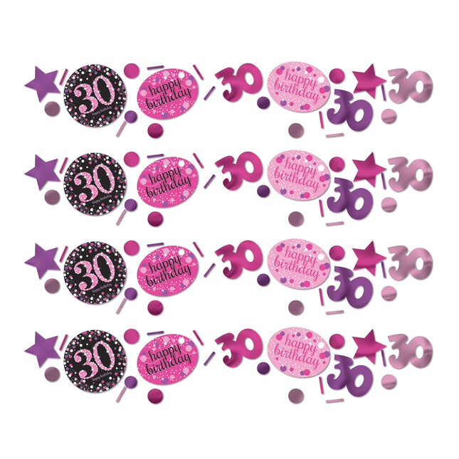 Confetti de table 30 ans Joyeux anniversaire rose 34gr