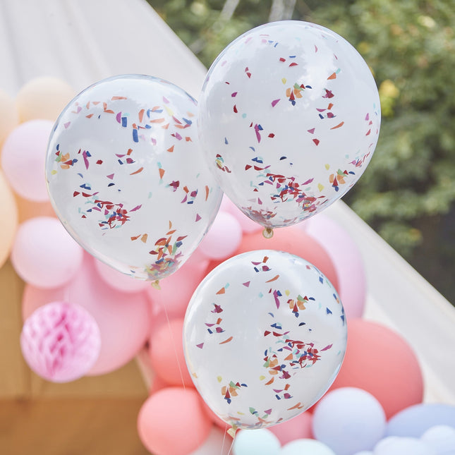 Ballons de baudruche colorés Confetti 45cm 3pcs