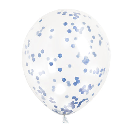 Ballons Confetti Bleu 30cm 6pcs