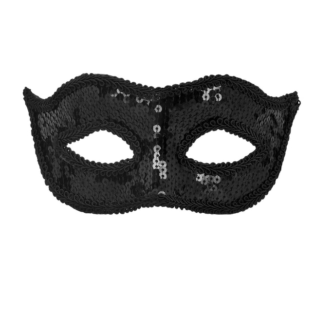 Masque oculaire noir à paillettes