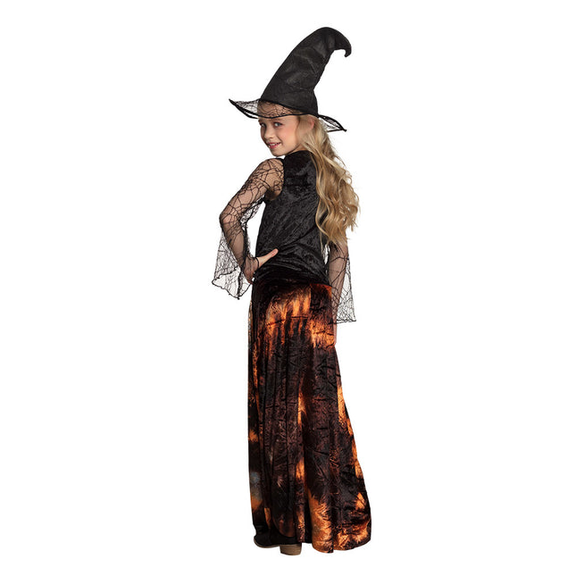 Costume de sorcière d'Halloween Enfant Orange