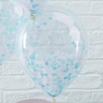 Ballons confettis bleus 30cm 5pcs