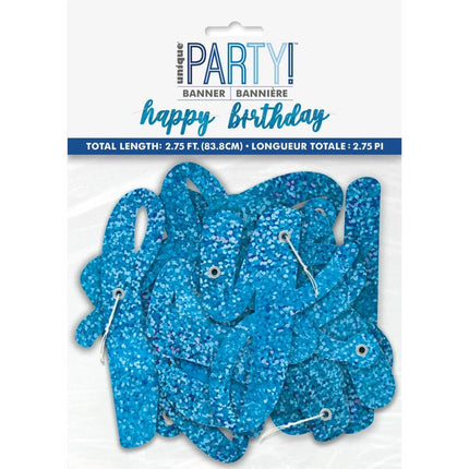 Guirlande de lettres Happy Birthday Bleu 1.68m 2pcs