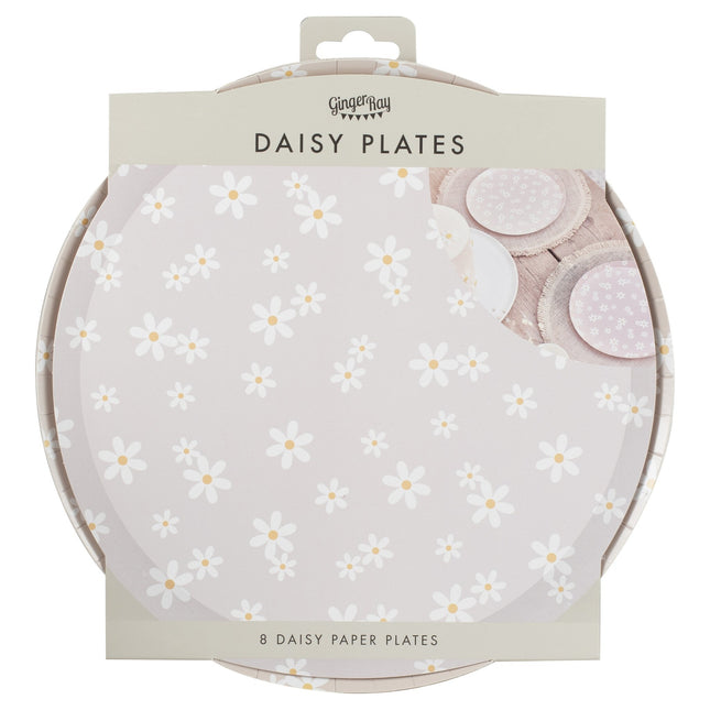 Assiettes Baby Shower Papier Daisies 8pcs