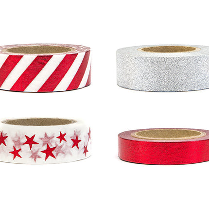 Ruban adhésif Washi Tape Noël 10m 4pcs