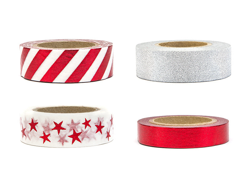 Ruban adhésif Washi Tape Noël 10m 4pcs