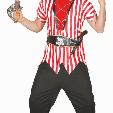 Costume de pirate Rouge Blanc Hommes