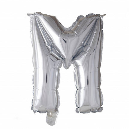 Ballon de baudruche Lettre M Argent XL 102cm vide