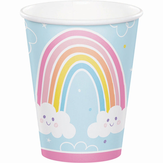 Tasses arc-en-ciel 237ml 8pcs