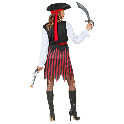 Robe Pirate Rouge Blanc Noir Dames