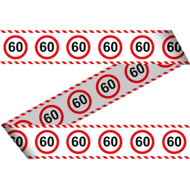 Ruban de barrière 60 ans Panneau de signalisation 15m