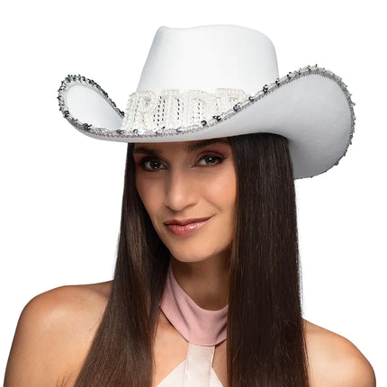 Chapeau de cow-boy mariage Bride Glitter