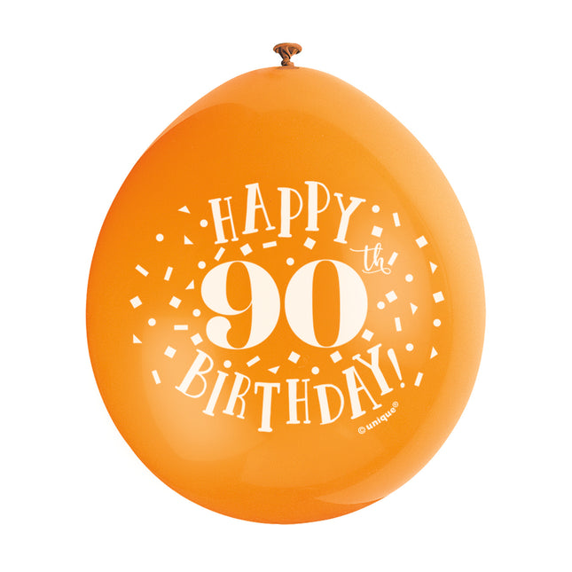 Ballons Happy Birthday 90 Years 28cm 10pcs