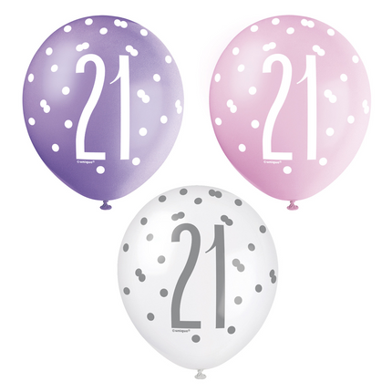 Ballons 21 Years Dots 30cm 6pcs