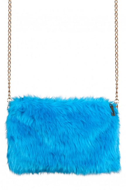 Porte-monnaie peluche bleu