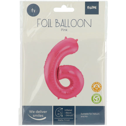 Ballon de baudruche Figure 6 Rose mat XL 86cm vide