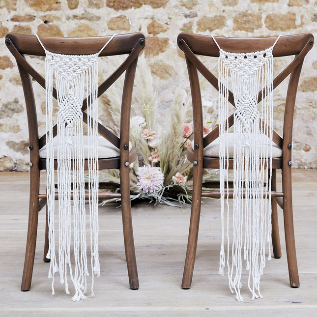 Décoration de chaise Macrame 65cm 2pcs