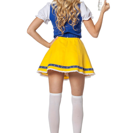 Robe Dirndl Oktoberfest Jaune Bleu