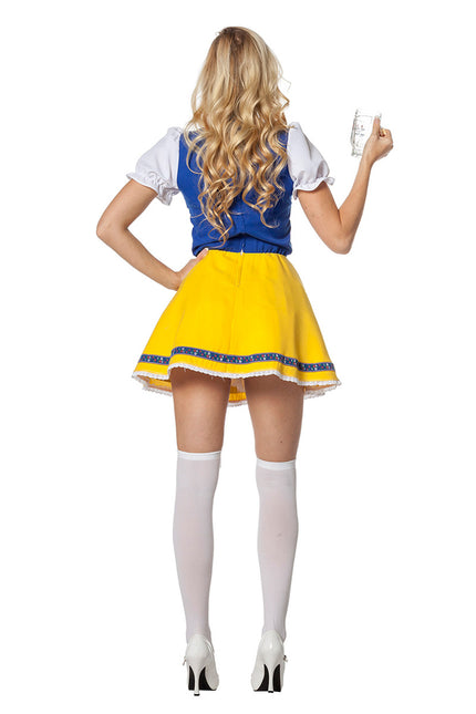 Robe Dirndl Oktoberfest Jaune Bleu