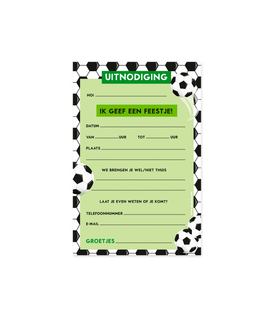 Invitations pour le football Vert 6pcs