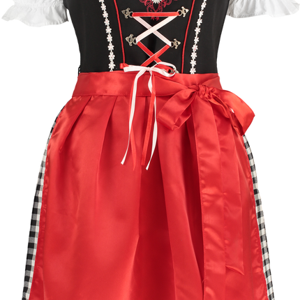 Robe Dirndl noire et blanche Oktoberfest Ladies Checkered