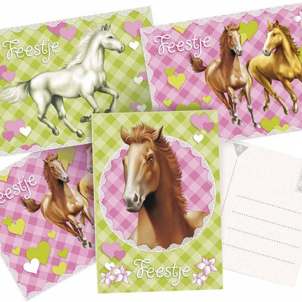 Invitations à la fête des chevaux 6pcs