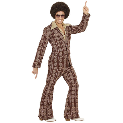 Costume Disco 70S Homme marron Oldschool