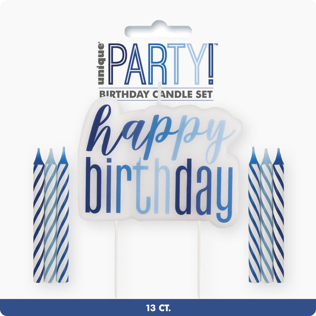 Bougies d'anniversaire bleues 13pcs