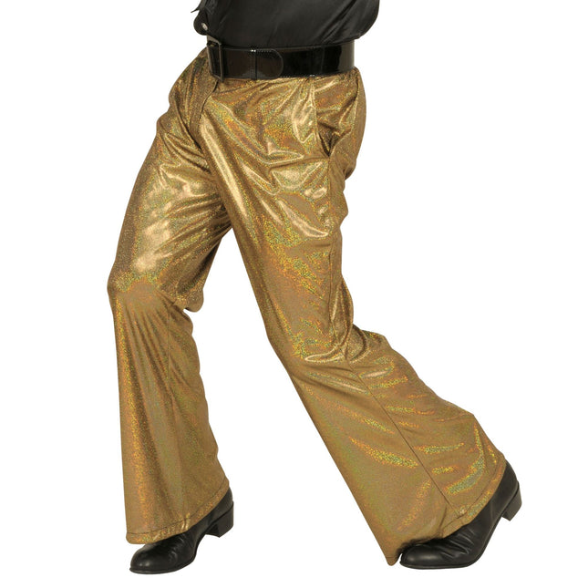 Pantalon Disco 70S Or Hommes