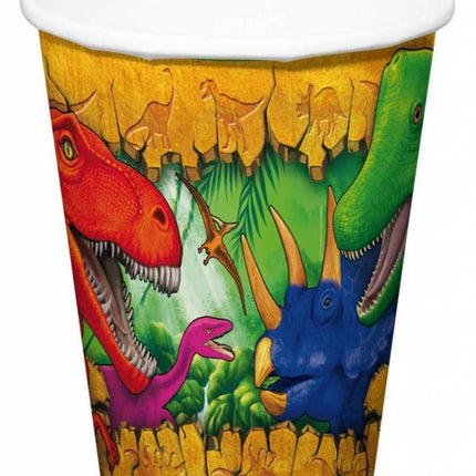 Gobelets dinosaures en carton 250ml 6pcs