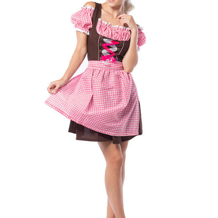 Robe Dirndl Oktoberfest Rose Marron