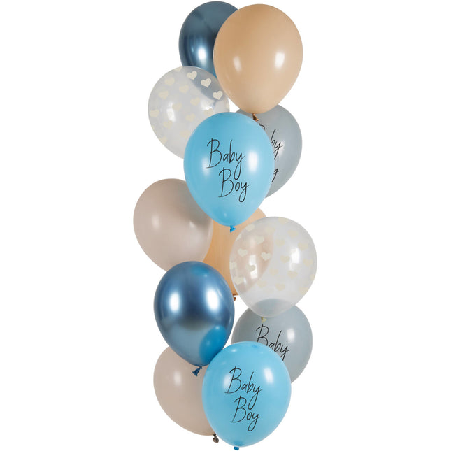 Ballons bleus naissance garçon 33cm 12pcs