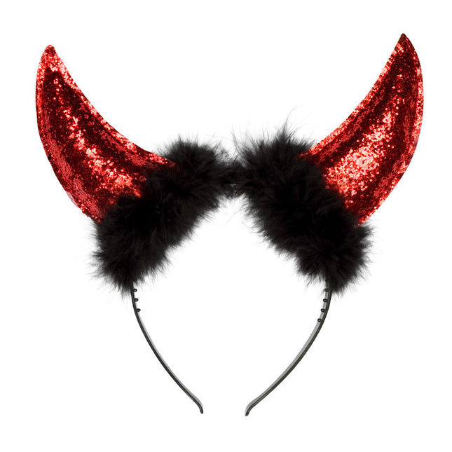 Bandeau d'Halloween Devil Glitter Red