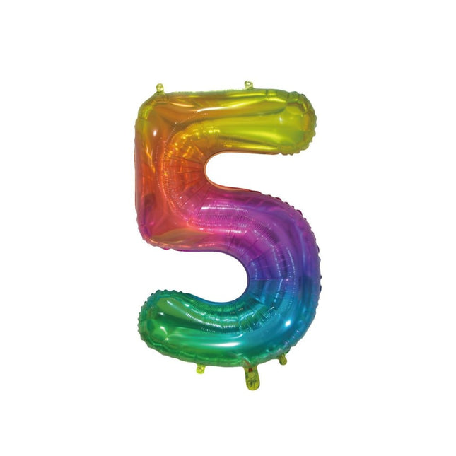 Ballon de baudruche Figure 5 Arc-en-ciel Transparent 66cm